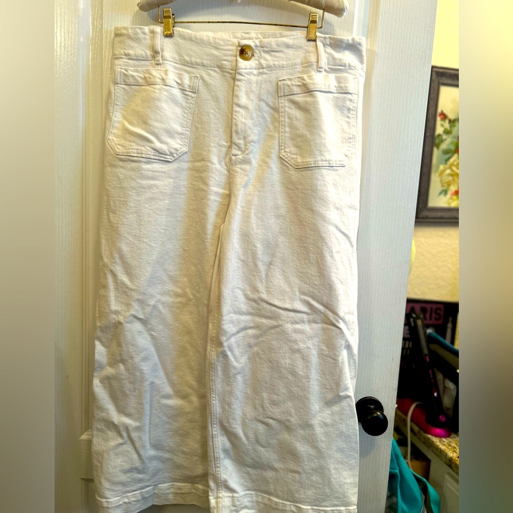 Anthropologie White Flare & Wide Leg Jeans